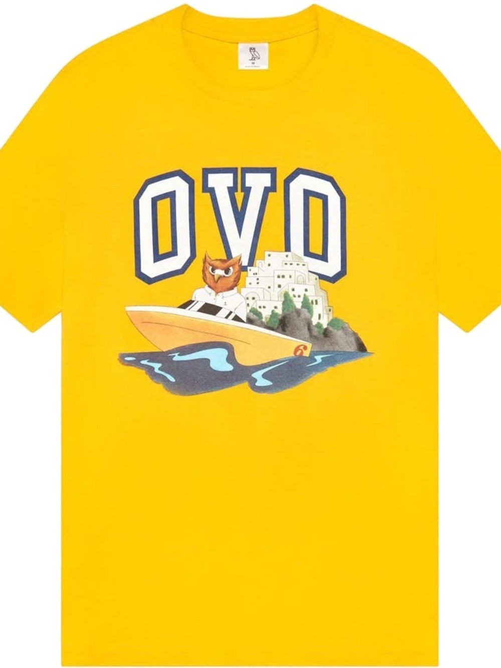 OVO LIMITED EDITION Yellow Speedboat Owl Short Sleeve Tee Mens- SS22